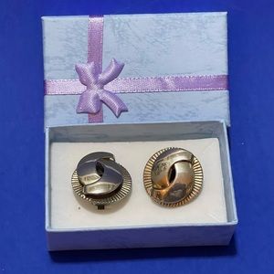 Unique Vintage Gold Clip Earrings